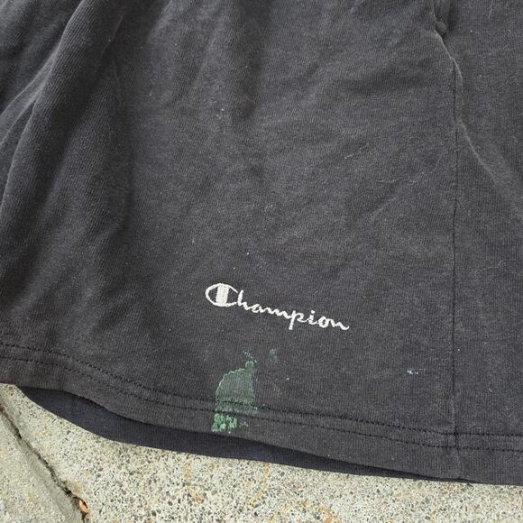 Vtg 90s CHAMPION Embroidered C Spellout Logo Plain Cotton Athletic Shorts Lg - Picture 3 of 6